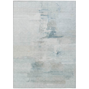 HomeRoots 10' Sky Blue and Gray Abstract Area Rug - Washable, Durable, Versatile for Indoor/Outdoor Use! 630086