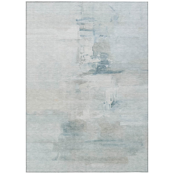 HomeRoots 10' Sky Blue and Gray Abstract Area Rug - Washable, Durable, Versatile for Indoor/Outdoor Use! 630086