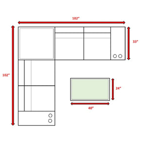 English Elm Fully Assembled All-Weather Rattan Sectional Sofa Set – 8-Piece Outdoor Comfort With Cushions B120S00203