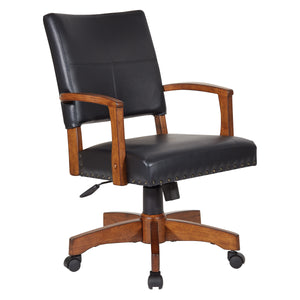 OSP Home Furnishings Deluxe Wood Bankers Chair Black