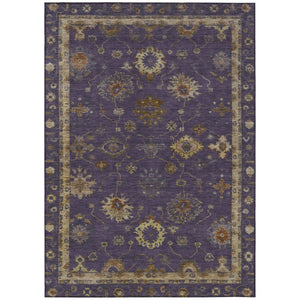 HomeRoots 10' X 14' Eggplant & Gold Floral Area Rug – Washable, Stain-Resistant, Perfect for Indoor & Outdoor Use! 630104