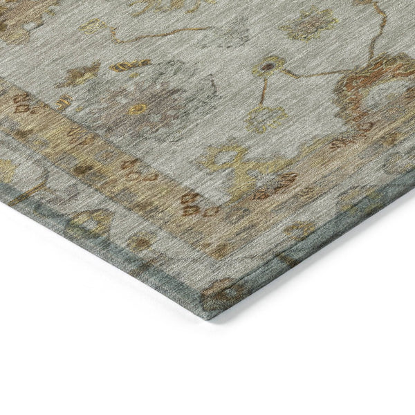 HomeRoots 8' X 10' Taupe and Gold Floral Washable Rug – Elegant Indoor/Outdoor Design for High-Traffic Areas 630126