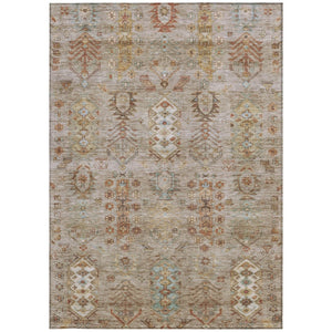 HomeRoots 10' Beige and Copper Tribal Indoor-Outdoor Area Rug – Durable, Washable, Stylish for Any Space! 630146