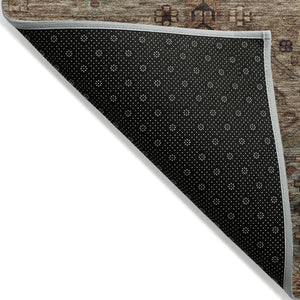 HomeRoots 8' X 10' Brown and Copper Tribal Area Rug - Washable, Durable, Indoor/Outdoor, Boho Chic Design! 630150