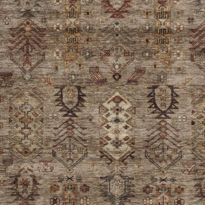 HomeRoots 8' X 10' Brown and Copper Tribal Area Rug - Washable, Durable, Indoor/Outdoor, Boho Chic Design! 630150