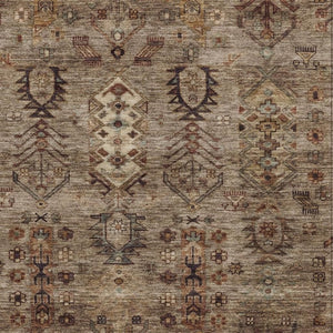 HomeRoots 9' X 12' Brown and Copper Tribal Area Rug - Durable, Washable, Stylish for Indoor and Outdoor Spaces 630151