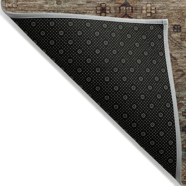 HomeRoots 9' X 12' Brown and Copper Tribal Area Rug - Durable, Washable, Stylish for Indoor and Outdoor Spaces 630151