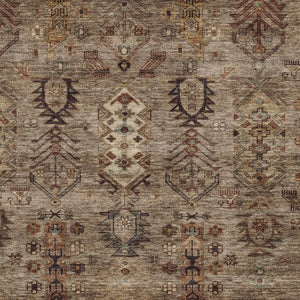 HomeRoots 10' Brown and Copper Tribal Washable Area Rug - Versatile, Durable, and Perfect for Indoors or Outdoors! 630152