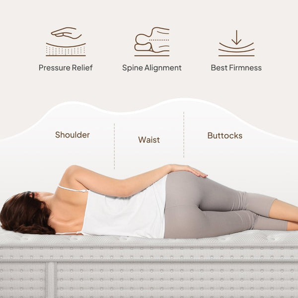 English Elm 12'' Hybrid Queen Mattress Memory Foam Pocket Coils Fiberglass Free Spinal Support B2716P383554
