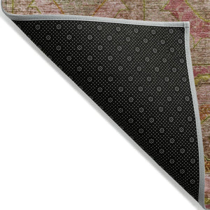 HomeRoots 8' Vibrant Orange, Pink & Gold Round Geometric Area Rug – Durable, Washable for Indoor/Outdoor Use! 630191