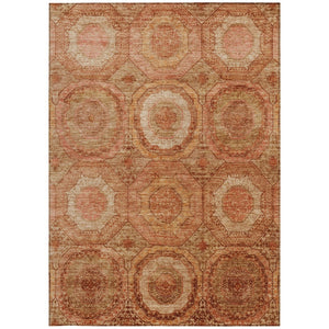 HomeRoots 10' X 14' Terra Cotta Geometric Indoor Outdoor Area Rug - Durable, Washable, Stylish & Versatile Design 630230