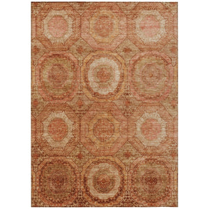 HomeRoots 10' X 14' Terra Cotta Geometric Indoor Outdoor Area Rug - Durable, Washable, Stylish & Versatile Design 630230