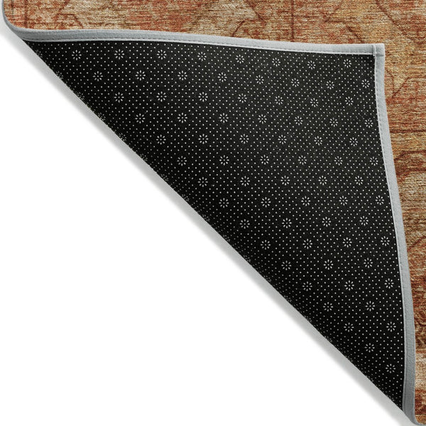 HomeRoots 10' X 14' Terra Cotta Geometric Indoor Outdoor Area Rug - Durable, Washable, Stylish & Versatile Design 630230