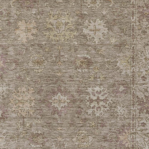 HomeRoots 9' X 12' Khaki Floral Area Rug – Durable, Washable Design for Indoor & Outdoor Spaces, Easy Care! 630241