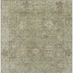 HomeRoots 8' X 10' Sage Floral Area Rug – Machine-Washable, Water-Resistant, Durable Indoor/Outdoor Decor 630252