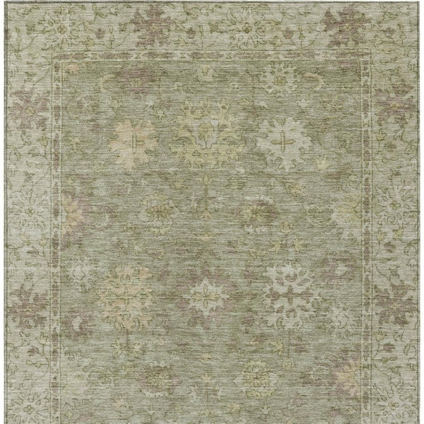 HomeRoots 8' X 10' Sage Floral Area Rug – Machine-Washable, Water-Resistant, Durable Indoor/Outdoor Decor 630252