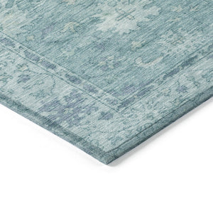 HomeRoots 8' X 10' Teal Blue & Aqua Floral Area Rug – Durable, Washable, Ideal for Indoor & Outdoor Spaces! 630258
