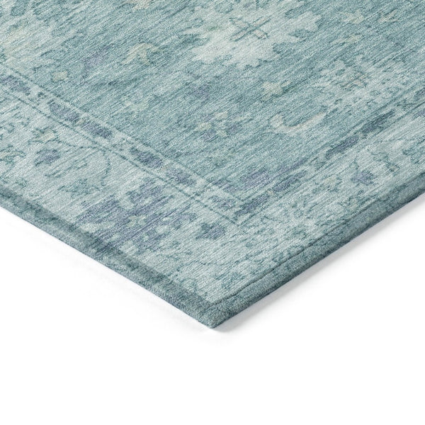 HomeRoots 8' X 10' Teal Blue & Aqua Floral Area Rug – Durable, Washable, Ideal for Indoor & Outdoor Spaces! 630258