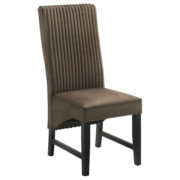 English Elm Dempsey Corduroy and Velvet Upholstered Dining Chairs with Tall Back Set of 2 Chocolate B062P440299