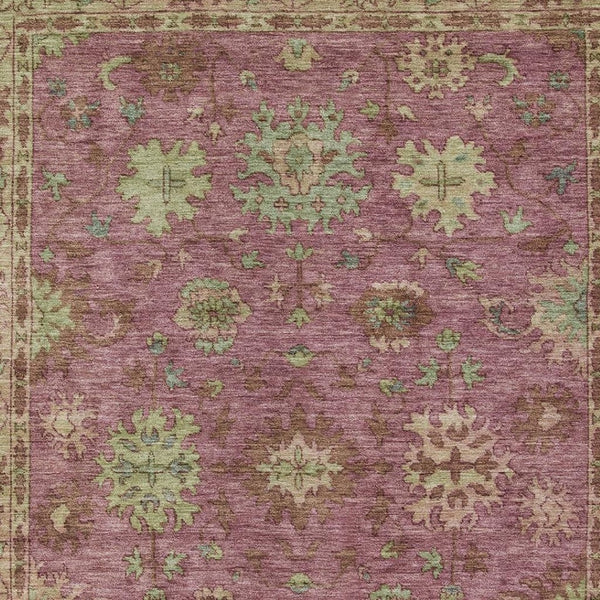 HomeRoots 8' X 10' Elegant Pink Gold Beige Floral Area Rug - Washable, Durable, Indoor/Outdoor, Pet-Friendly 630276