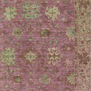 HomeRoots 9' X 12' Pink Gold Beige Floral Washable Area Rug - Durable, Stylish, Indoor & Outdoor Versatility! 630277