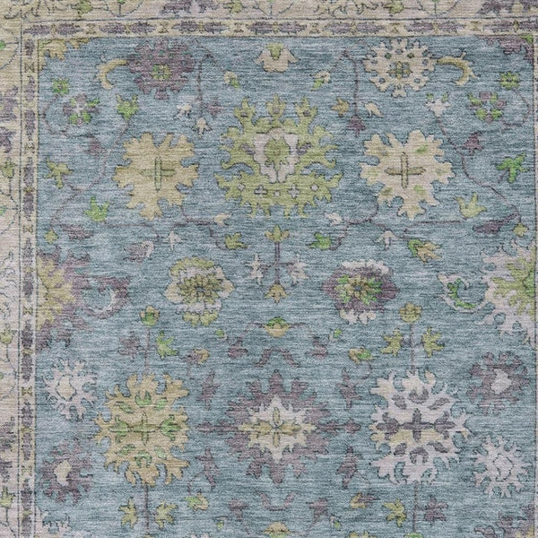 HomeRoots 8' X 10' Timeless Pale Aqua Floral Indoor Outdoor Area Rug - Durable, Washable, Stylish Comfort! 630288