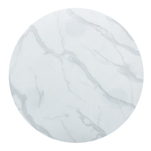 English Elm Table Set With Elegant Round White Marble Top, Gold Legs, And Soft Dining Chairs For Stylish Spaces W1151S01135-GIGA