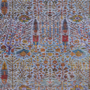 HomeRoots 8' X 10' Vibrant Floral Washable Area Rug - Durable Blue, Red, Gold Design for Indoor & Outdoor Use 630300