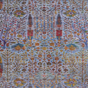HomeRoots 9' Elegant Floral Indoor Outdoor Area Rug in Blue, Red & Gold - Durable, Washable & Versatile Design 630301
