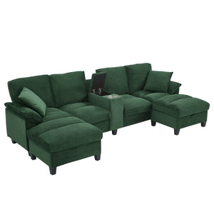 English Elm Swivel Barrel Accent Chair Chenille Tufted Round Club Seat for Living Room Lounge Green N719S002180F