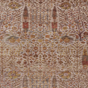 HomeRoots 9' X 12' Stylish Terra Cotta and Beige Floral Area Rug - Durable, Washable for Indoor & Outdoor Use 630325