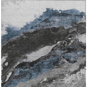 HomeRoots 8' X 10' Stylish Pewter & Silver Abstract Area Rug - Durable, Washable, Indoor/Outdoor Versatility! 630354