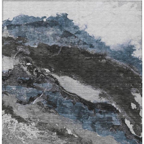 HomeRoots 8' X 10' Stylish Pewter & Silver Abstract Area Rug - Durable, Washable, Indoor/Outdoor Versatility! 630354