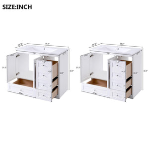 English Elm 72-inch Shaker Double Sink Freestanding Vanity with Resin Basins and Soft Close Storage N729P000010K-2