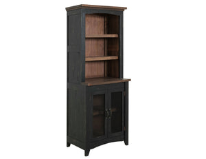 HomeRoots 72" Brown and Black Distressed Wood Dining Hutch – Stylish Storage Solution for Your Home Decor 630363