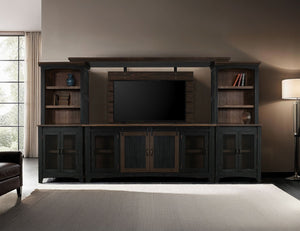 HomeRoots 72" Brown and Black Distressed Wood Dining Hutch – Stylish Storage Solution for Your Home Decor 630363