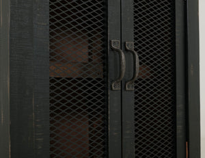 HomeRoots 72" Brown and Black Distressed Wood Dining Hutch – Stylish Storage Solution for Your Home Decor 630363