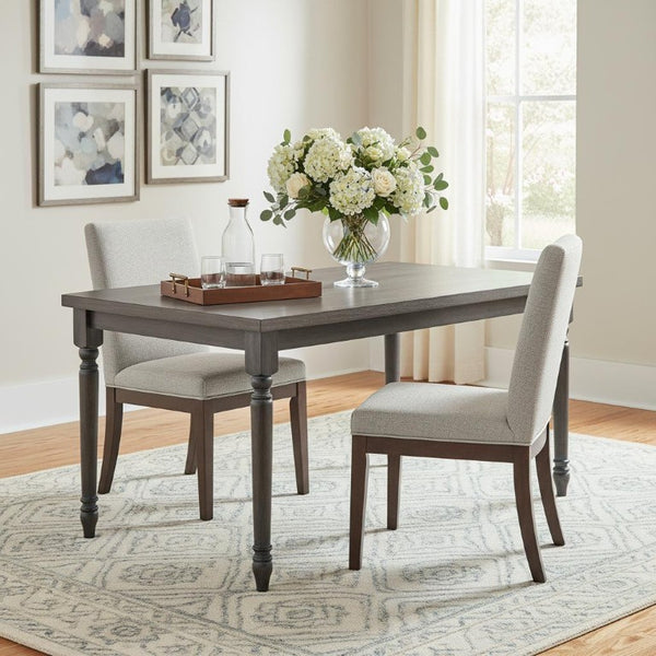 59 Inch Wood Dining Table Seats Four with Modern Style for Kitchen Gatherings
