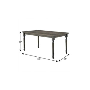 59 Inch Wood Dining Table Seats Four with Modern Style for Kitchen Gatherings