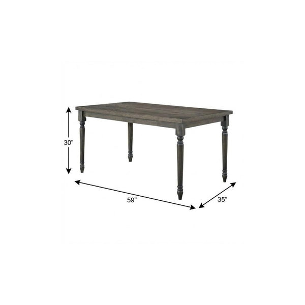 59 Inch Wood Dining Table Seats Four with Modern Style for Kitchen Gatherings