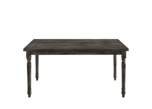 HomeRoots 60 Inch Wood Dining Table Seats Six Solid Modern Farmhouse Style for Kitchen Gatherings Gray 60" W x 30" H x 36" D 630366