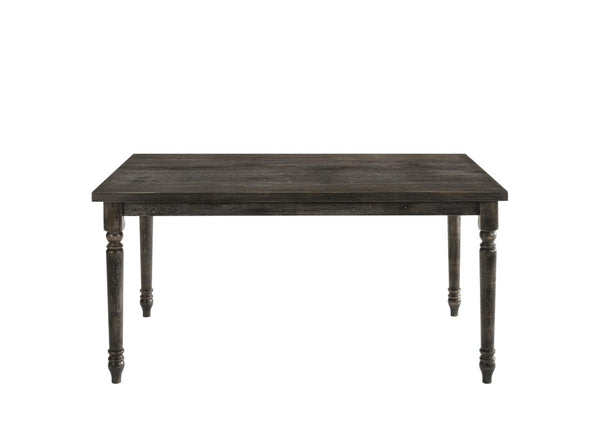 HomeRoots 60 Inch Wood Dining Table Seats Six Solid Modern Farmhouse Style for Kitchen Gatherings Gray 60" W x 30" H x 36" D 630366