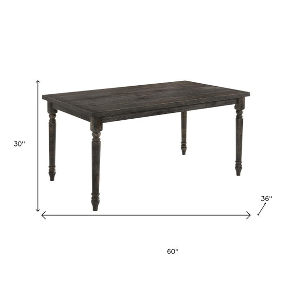 60 Inch Wood Dining Table Seats Six Solid Modern Farmhouse Style for Kitchen Gatherings