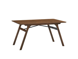 59 Inch Wood Dining Table Seats Four with Modern Style for Kitchen Gatherings