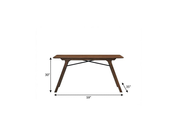59 Inch Wood Dining Table Seats Four with Modern Style for Kitchen Gatherings