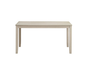 HomeRoots 59 Inch Antiqued White Wood Dining Table Farmhouse Style Seats up to Six Guests 630374