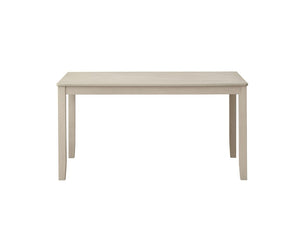 59 Inch Antiqued White Wood Dining Table Farmhouse Style Seats up to Six Guests