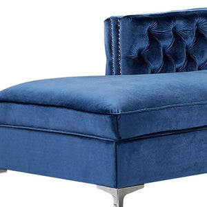 HomeRoots Navy Velvet Sectional Sofa with Chaise, Storage & Toss Pillows – Luxurious, Stylish Seating for 5 630403