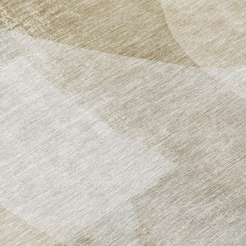 HomeRoots 5' Stylish Beige and Taupe Abstract Area Rug - Durable, Washable, Perfect for Indoor and Outdoor Use 10' X 14' 630434