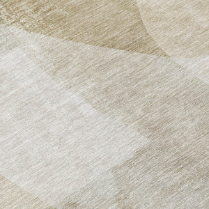 HomeRoots 5' Stylish Beige and Taupe Abstract Area Rug - Durable, Washable, Perfect for Indoor and Outdoor Use 10' X 14' 630434